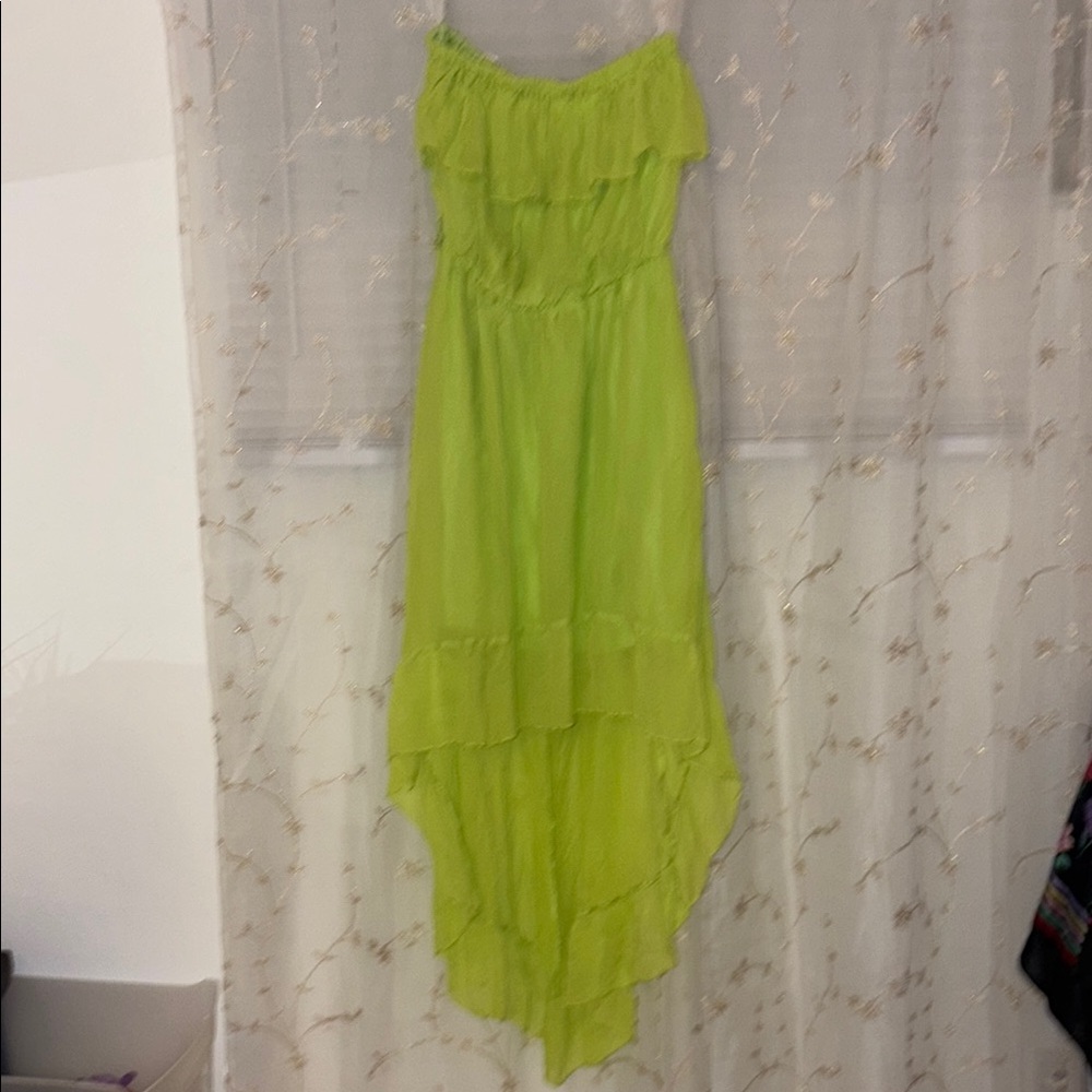 Paradise Lime Green Strapless Maxi Dress
